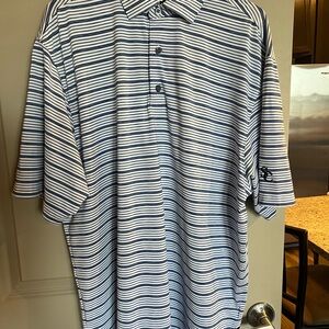 FootJoy Blue and White Polo Shirt with Stripes
